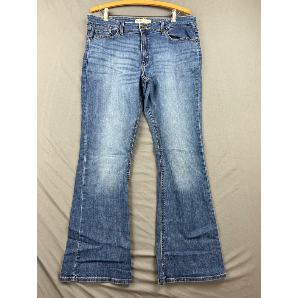 Levi Strauss Signature Women 14 True Boot Jeans Blue Medium Wash Stretch Good
